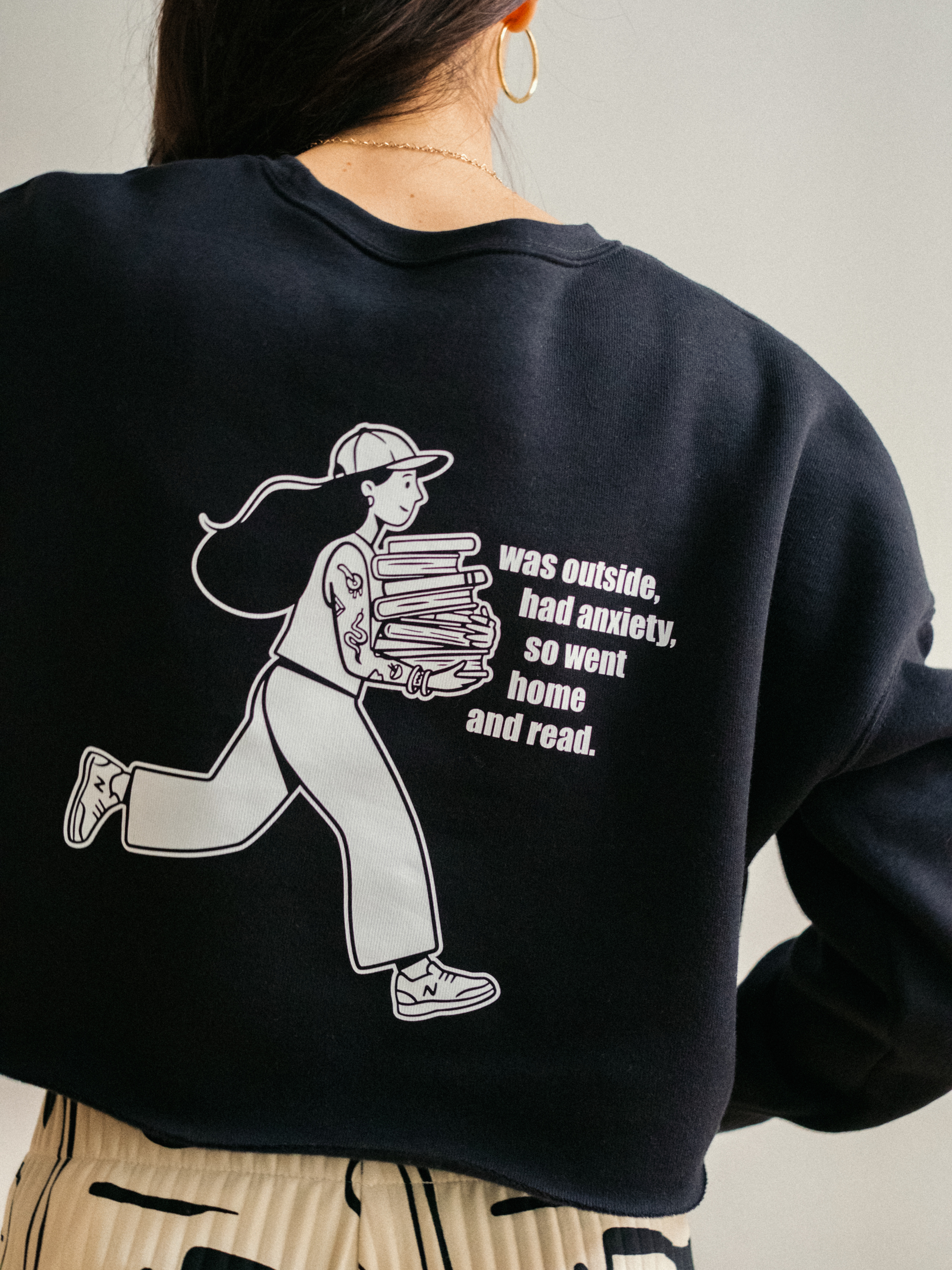 WENT HOME AND READ crop top