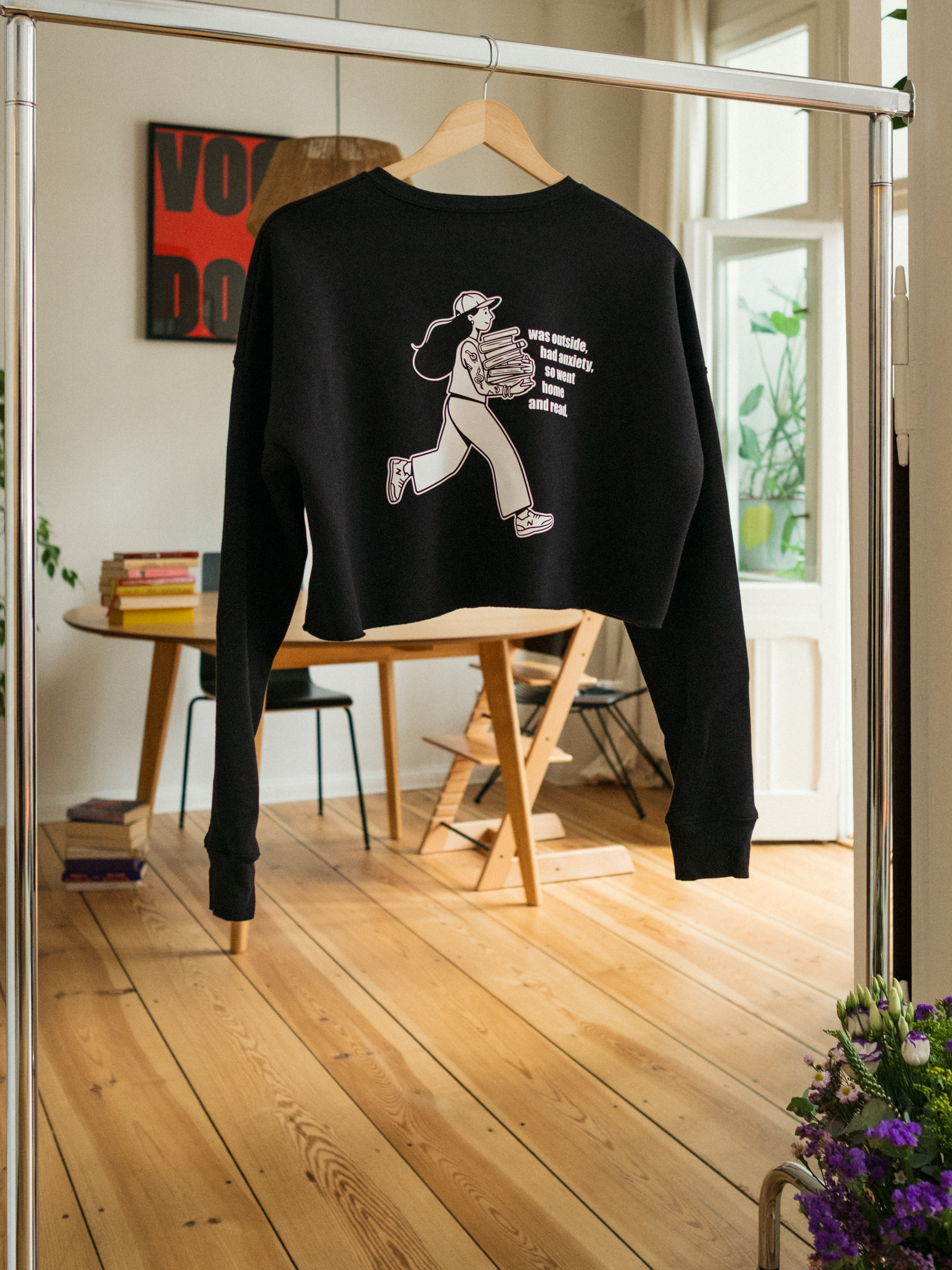 WENT HOME AND READ crop top