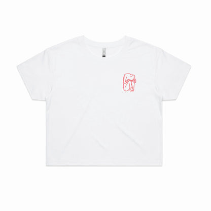 I SHOULD HAVE STAYED HOME AND READ crop shirt - white