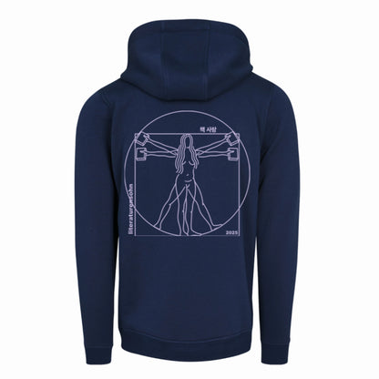 Vitruvianische Frau Hoodie (light navy)