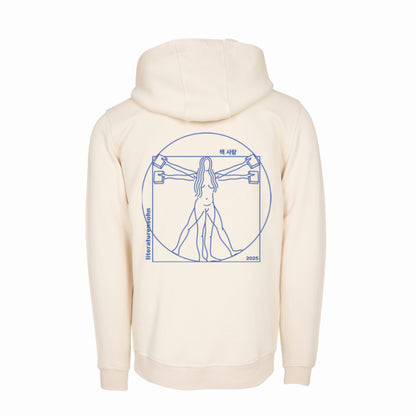Vitruvianische Frau Hoodie (sand)