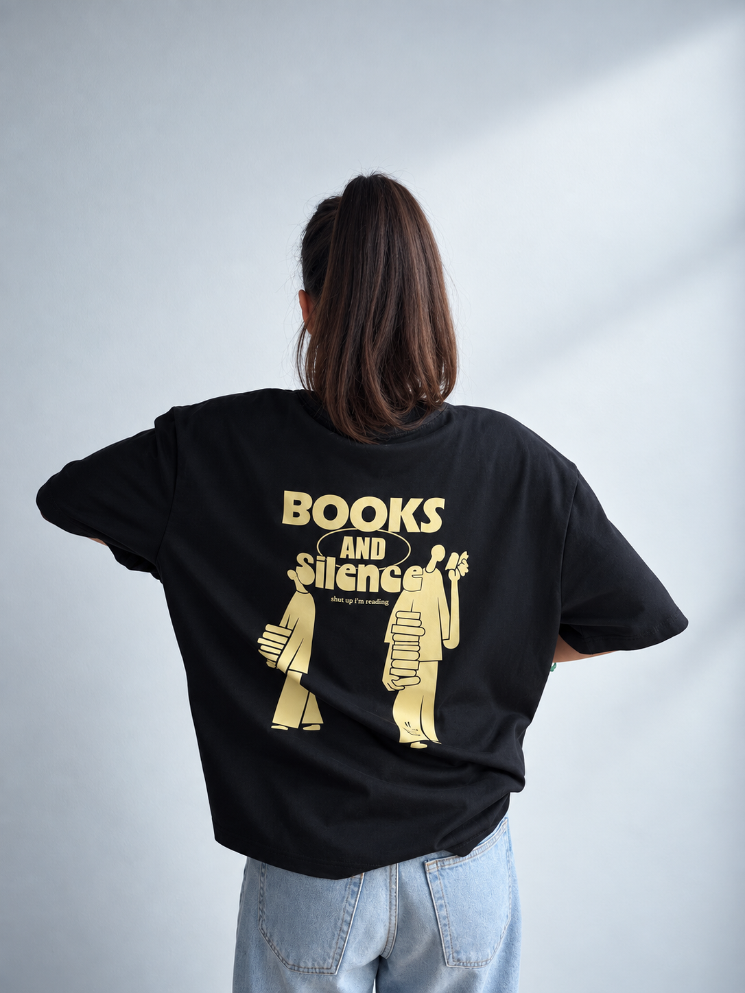 BOOKS & SILENCE - oversize shirt black