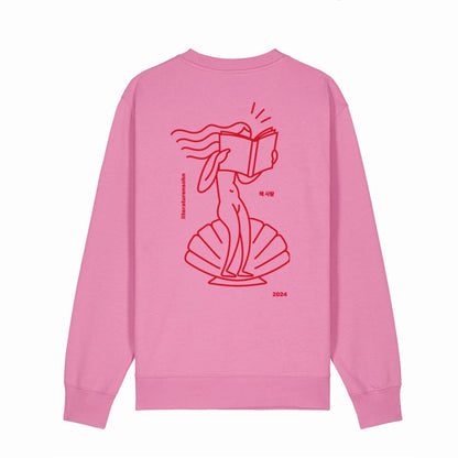 venus reading crew neck - pink