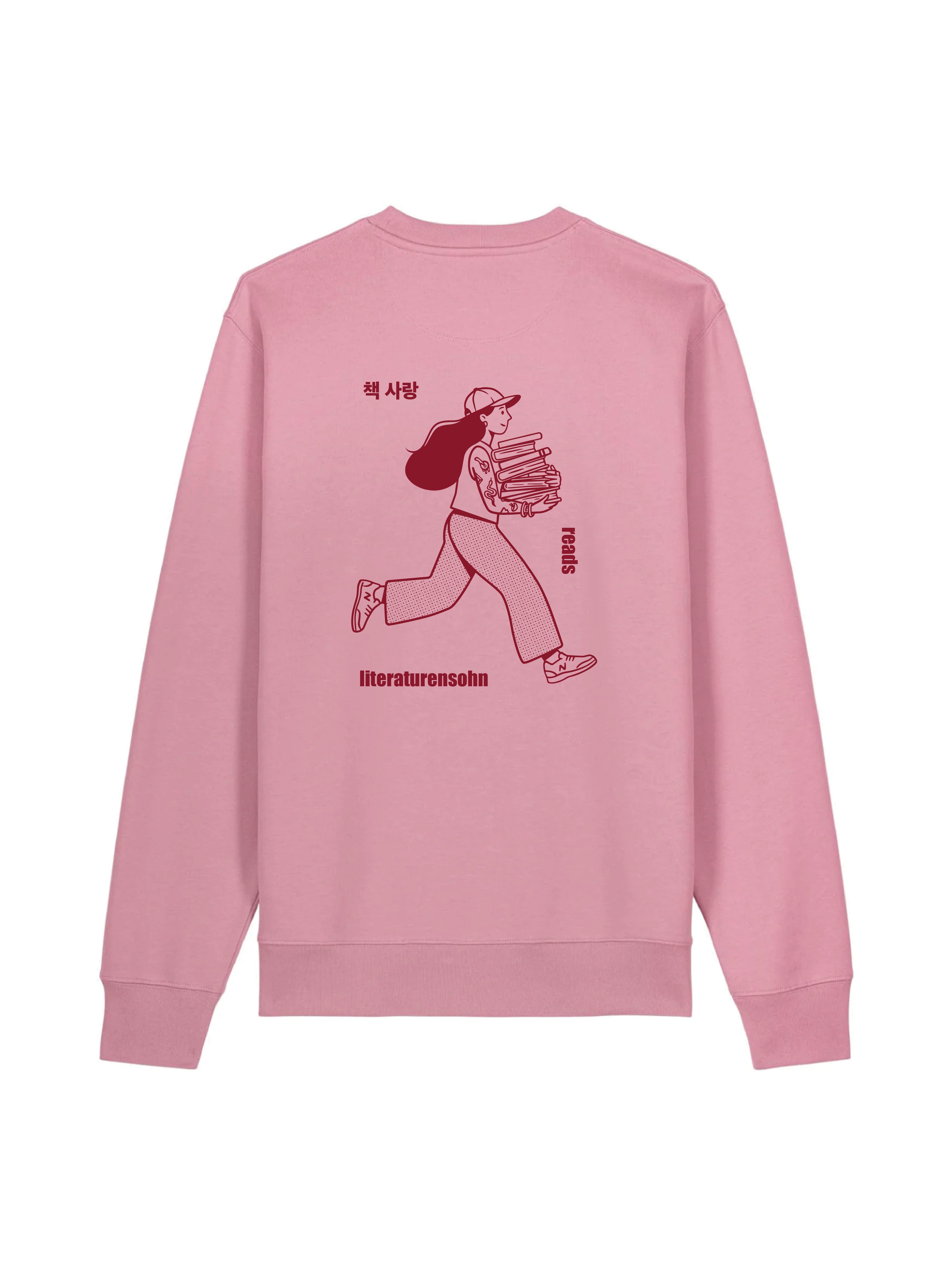 READ MORE BOOKS crew neck (dusty pink aka altrosa)